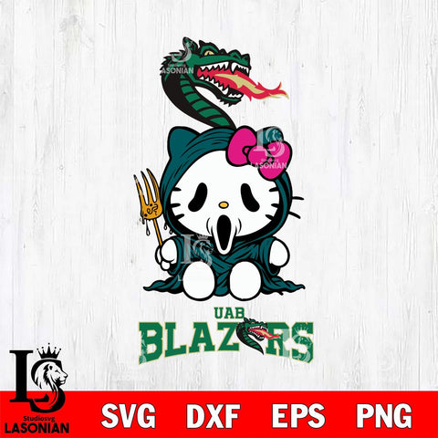 UAB Blazers Hello Kitty Horror 4 Svg Eps Dxf Png File, Digital Download