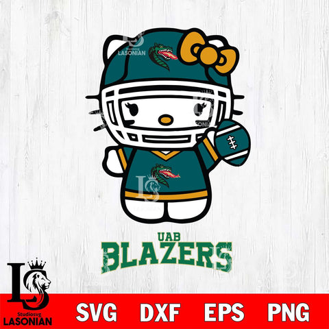 UAB Blazers Hello Kitty NCAA 1 Svg Eps Dxf Png File, Digital Download, Instant Download