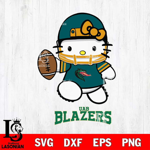 UAB Blazers Hello Kitty NCAA 4 Svg Eps Dxf Png File, Digital Download, Instant Download