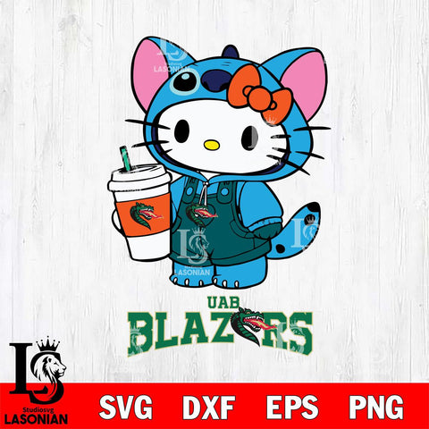 UAB Blazers Hello Kitty Stitch Svg Eps Dxf Png File, NCAA svg, Digital Download, Instant Download