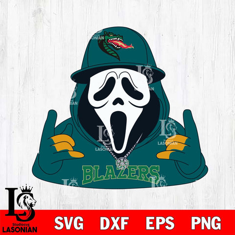 UAB Blazers Horror Character Ghostface Sport Svg Eps Dxf Png File, NCAA svg, Digital Download, Instant Download