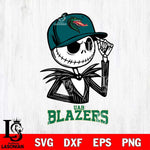 UAB Blazers Jack Skellington 3 Halloween Svg Eps Dxf Png File, NCAA svg, Digital Download, Instant Download