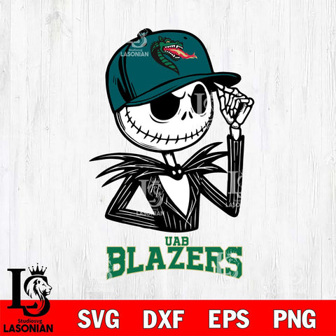 UAB Blazers Jack Skellington 3 Halloween Svg Eps Dxf Png File, NCAA svg, Digital Download, Instant Download