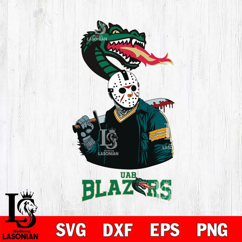 UAB Blazers Jason Voorhees 10 Svg Eps Dxf Png File, Digital Download