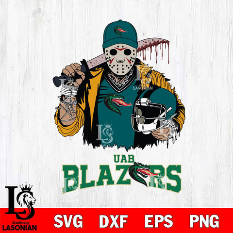 UAB Blazers Jason Voorhees 2 Svg Eps Dxf Png File, Digital Download