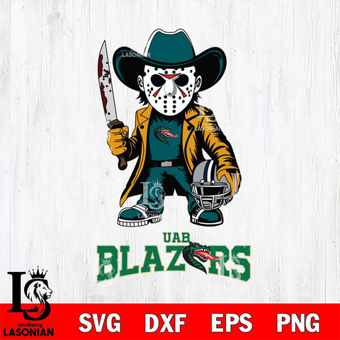 UAB Blazers Jason Voorhees 3 Svg Eps Dxf Png File, Digital Download
