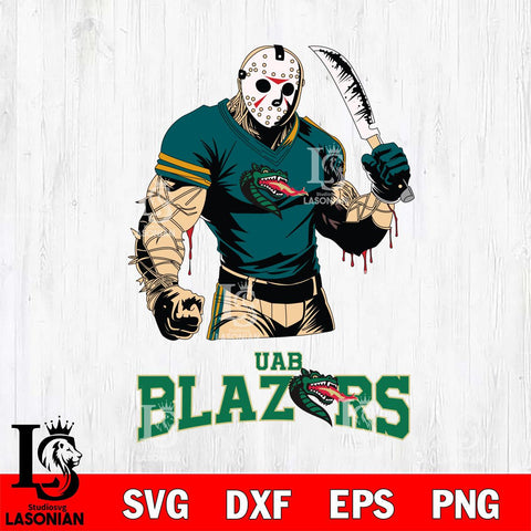 UAB Blazers Jason Voorhees Svg Eps Dxf Png File, Digital Download