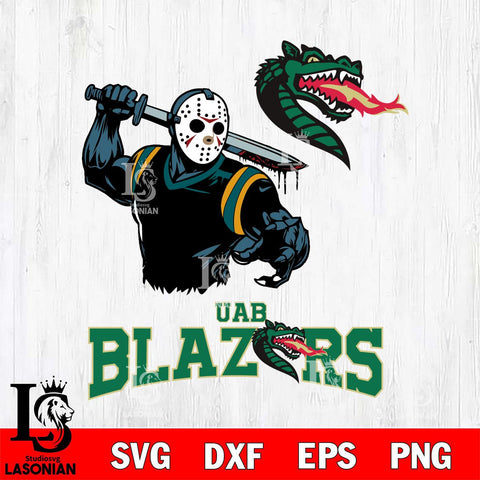 UAB Blazers Jason Voorhees 5 Svg Eps Dxf Png File, Digital Download