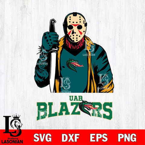 UAB Blazers Jason Voorhees 6 Svg Eps Dxf Png File, Digital Download