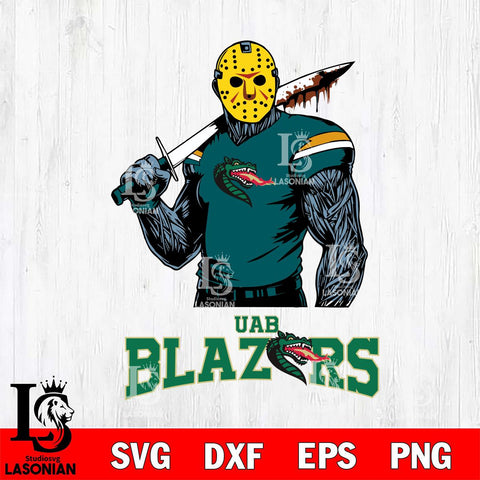 UAB Blazers Jason Voorhees 7 Svg Eps Dxf Png File, Digital Download