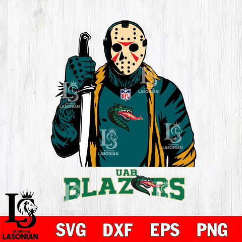 UAB Blazers Jason Voorhees Horror 3 Svg Eps Dxf Png File, NCAA svg, Digital Download, Instant Download