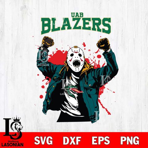 UAB Blazers Jason Voorhees Horror Halloween 3 Svg Eps Dxf Png File, NCAA svg, Digital Download, Instant Download