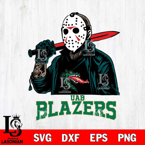 UAB Blazers Jason Voorhees Horror Halloween Svg Eps Dxf Png File, NCAA svg, Digital Download, Instant Download