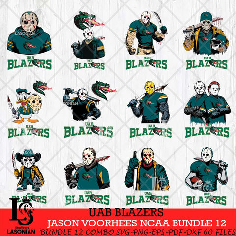 UAB Blazers Jason Voorhees NCAA Bundle 12 SVG Svg Eps Dxf Png File, Digital Download