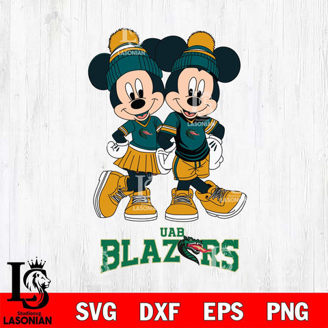 UAB Blazers Mickey Minnie Valentine Football Svg Eps Dxf Png File, NCAA svg , Digital Download , Instant Download, Cricut File