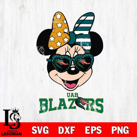UAB Blazers Minnie Mouse Love 2, Svg Eps Dxf Png File, Digital Download