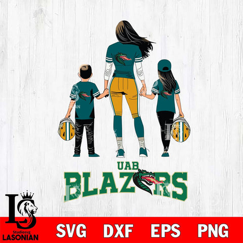 UAB Blazers Mother and son Rugby SVG DXF EPS PNG FILE,NCAA SVG, Father day Digital Download,Instant Download, Silhouette