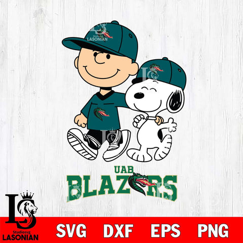 UAB Blazers Peanuts Snoopy Friends SVG DXF EPS PNG FILE,Snoopy File Cut, NCAA Digital Download,Instant Download,Christmas Silhouette