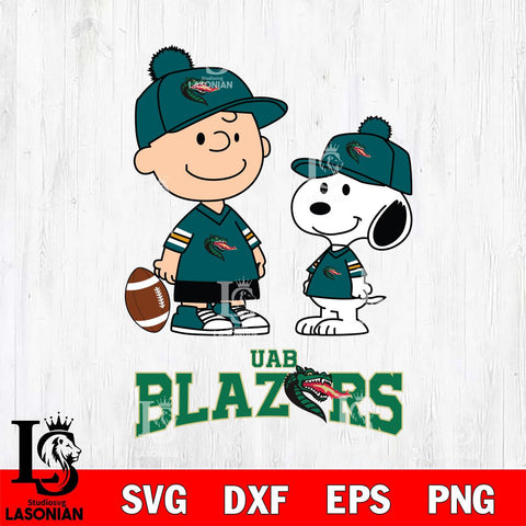 UAB Blazers Peanuts Snoopy Friends Football SVG DXF EPS PNG FILE,Snoopy File Cut, NCAA Digital Download,Instant Download,Christmas Silhouette