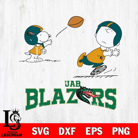 UAB Blazers Peanuts play football SVG DXF EPS PNG FILE,Snoopy File Cut, NCAA Digital Download,Instant Download,Christmas Silhouette