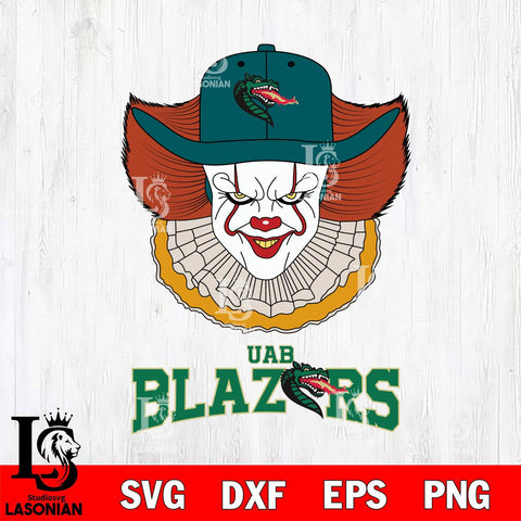 UAB Blazers Pennywise Horror Sport 12 Svg Eps Dxf Png File, Digital Download