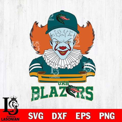 UAB Blazers Pennywise Horror Sport 2 Svg Eps Dxf Png File, Digital Download