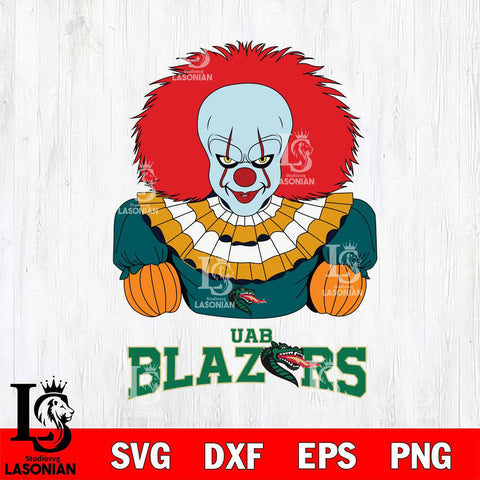 UAB Blazers Pennywise Horror Sport 3 Svg Eps Dxf Png File, Digital Download