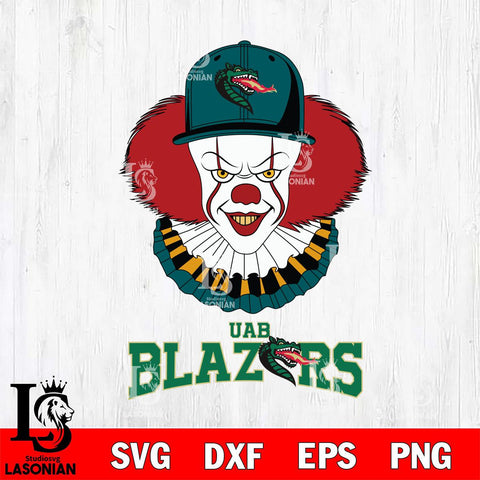 UAB Blazers Pennywise Horror Sport 4 Svg Eps Dxf Png File, Digital Download