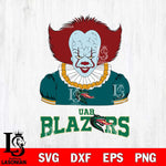 UAB Blazers Pennywise Horror Sport 5 Svg Eps Dxf Png File, Digital Download