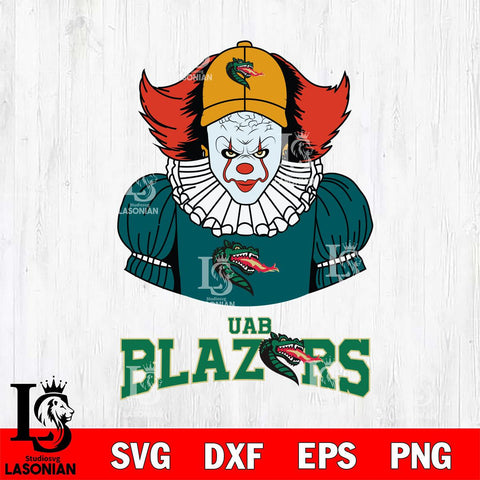 UAB Blazers Pennywise Horror Sport 7 Svg Eps Dxf Png File, Digital Download