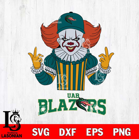 UAB Blazers Pennywise Horror Sport 8 Svg Eps Dxf Png File, Digital Download