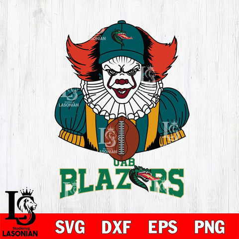 UAB Blazers Pennywise Horror Sport 9 Svg Eps Dxf Png File, Digital Download
