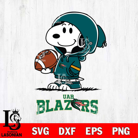 UAB Blazers Snoopy Football Svg Eps Dxf Png File, NCAA svg , Digital Download , Instant Download, Cricut File