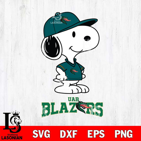 UAB Blazers Snoopy Football sport SVG DXF EPS PNG FILE,Snoopy File Cut, NCAA Digital Download,Instant Download,Christmas Silhouette