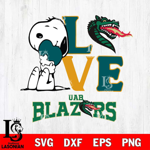 UAB Blazers Snoopy Sport 10 Svg Eps Dxf Png File, Digital Download