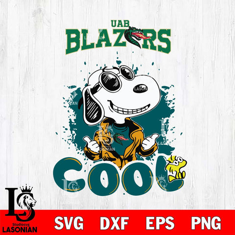 UAB Blazers Snoopy Sport 7 Svg Eps Dxf Png File, Digital Download