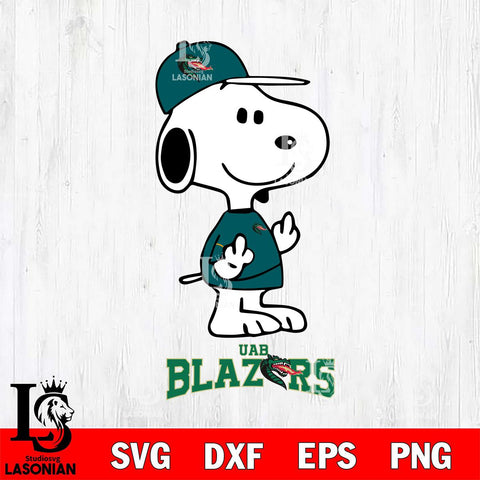 UAB Blazers Snoopy Sport 8 Svg Eps Dxf Png File, Digital Download