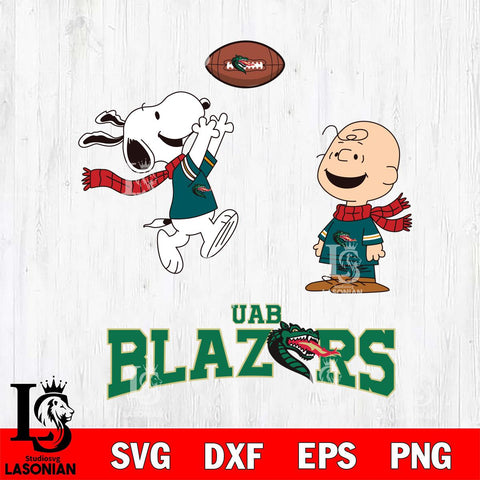 UAB Blazers Snoopy & Charlie Brown Football Cricut,Christmas SVG DXF EPS PNG FILE, NCAA Digital Download,Instant Download, Silhouette
