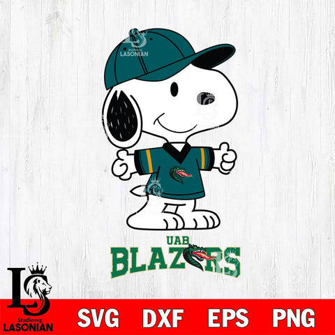 UAB Blazers Snoopy football SVG DXF EPS PNG FILE,Snoopy File Cut, NCAA Digital Download,Instant Download,Christmas Silhouette