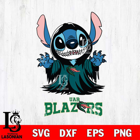 UAB Blazers Stitch Ghost Svg Eps Dxf Png File, NCAA svg, Digital Download, Instant Download