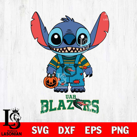 UAB Blazers Stitch Horror Halloween Svg Eps Dxf Png File, NCAA svg, Digital Download, Instant Download