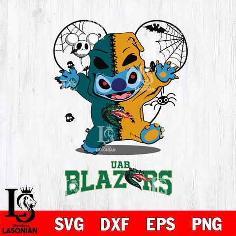 UAB Blazers Stitch Horror Halloween 2 Svg Eps Dxf Png File, Digital Download, Instant Download