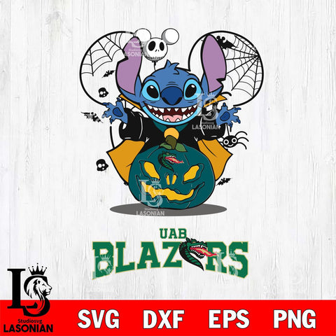 UAB Blazers Stitch Horror Halloween Svg Eps Dxf Png File, Digital Download, Instant Download