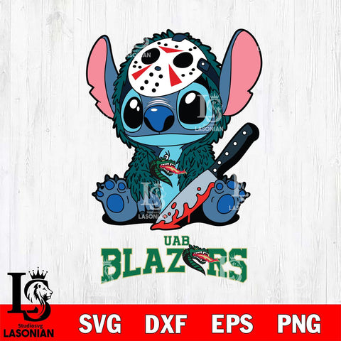 UAB Blazers Stitch Jason Voorhees Svg Eps Dxf Png File, NCAA svg, Digital Download, Instant Download
