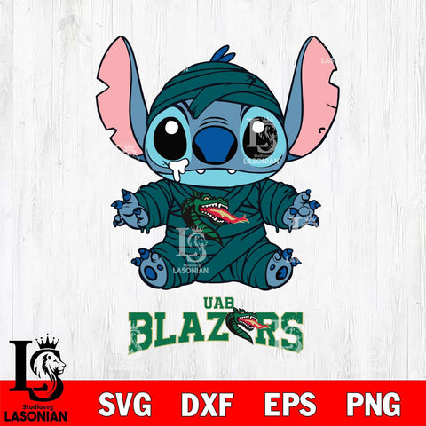 UAB Blazers Stitch Mummy Svg Eps Dxf Png File, NCAA svg, Digital Download, Instant Download