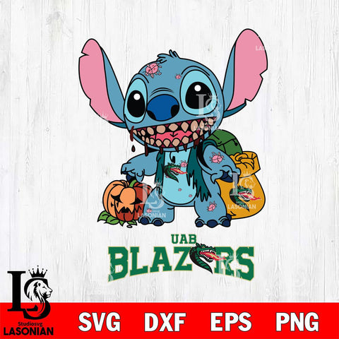 UAB Blazers Stitch Zombie Svg Eps Dxf Png File, NCAA svg, Digital Download, Instant Download