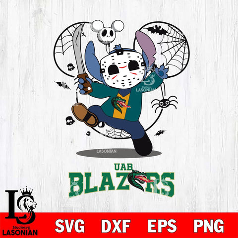 UAB Blazers Stitch jason voorhees Halloween Svg Eps Dxf Png File, Digital Download, Instant Download