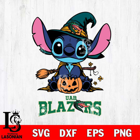 UAB Blazers Stitch witch Svg Eps Dxf Png File, NCAA svg, Digital Download, Instant Download