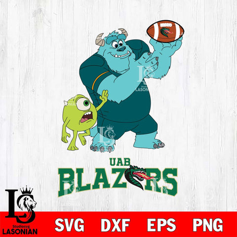 UAB Blazers Sully & Mike Football Cricut,Christmas SVG DXF EPS PNG FILE, NCAA Digital Download,Instant Download, Silhouette