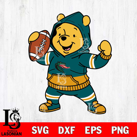 UAB Blazers Winnie The Pooh Disney Football Christmas File Cut, NCAA SVG DXF EPS PNG FILE, Digital Download , Criucut , Silhouette